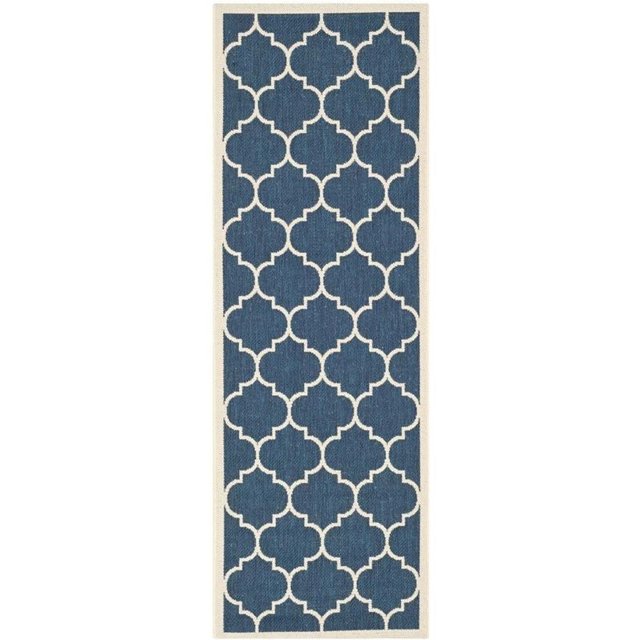 Safavieh Courtyard Navy Indoor Outdoor Rug - Runner 2'3" x 8'