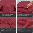 thumbnail image 3 of Comfy Bamboo World Series 4pc Microfiber Sheet Set, Full Size Bedsheet, Red, 3 of 6