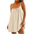thumbnail image 2 of Sentmoon Robe pour Femme Plage Sans Manches à Col Rond Robes d'Été pour Femmes Printemps Couleur Unie Coupe Régulière à Bretelles Spaghetti Robes d'Été pour Femmes Mode pour le Travail et le Bureau Kaki G, 2 of 5
