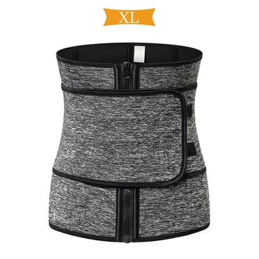 kurtrusly Women's Waist Trainer Neoprene Belt Hot Sauna Sweat Grey Cincher Tummy Control Shaper XL