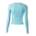 thumbnail image 5 of T-Shirts pour Femmes à Manches Longues Hauts à Manches Longues pour Femmes T-Shirts en Spandex Col Rond Crop Top Chandails de Compression pour Femmes Chemise à Manches Longues pour Femmes T-Shirt Basique Uni Hauts pour Femmes T-Shirts, 5 of 5