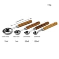 thumbnail image 2 of Measuring Spoons 4-Piece Set with Scale in Stainless Steel and Wood Handle for Precise Cooking and Baking Easy to Clean and Store Ideal Kitchen, 2 of 3