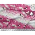 thumbnail image 2 of Soimoi polyester Crepe Fabric Clouds & Flying Swift Bird Fabric Prints By Yard 52 Inch Wide, 2 of 3
