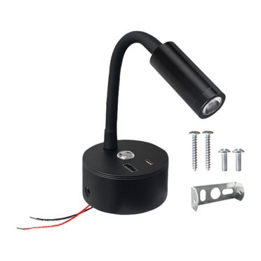 jinwen Lampe de Lecture pour VR Veilleuse Lampe de Chevet Lampe pour VR pour Bateau Fourgonnette Remorque Noir B