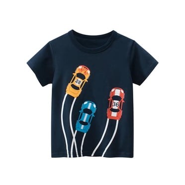 Sunnyoo Boys Car Graphic Tee Short Sleeve Crew Neck T-Shirt Summer Casual T Shirt
