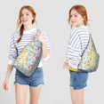 thumbnail image 3 of Cute Mythical Horse Sling Backpack - Unicorn Rainbow Print Shoulder Bag (Easy Access Pockets, Comfortable & Waterproof), 3 of 4