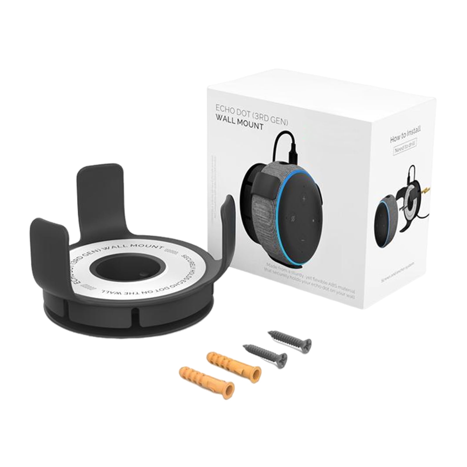 pitrice Support Intelligent en ABS Solution d'Économie Support Google Support Mural Organisé pour Google Mini Support pour Google Home pour E Noir