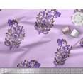 thumbnail image 2 of Soimoi Poly Georgette Fabric Leaves & Floral Block Print Fabric by The Yard 42 Inch Wide, 2 of 3