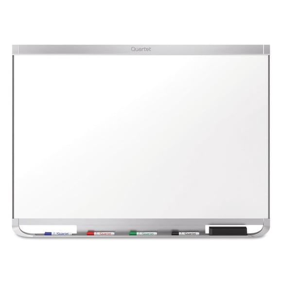 Quartet Magnetic Whiteboard, Porcelain, White Board, Dry Erase Board, 4' x 3', Aluminum Frame, Prestige 2 Duramax (P554AP2)