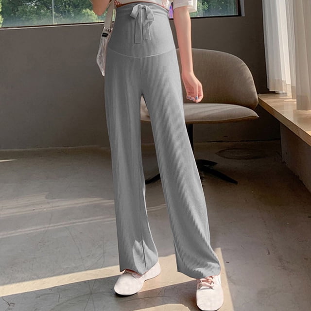 RXIRUCGD Vêtements de Maternité d'Été Jupe Évasée Ample Col Rond Femme Enceinte, Gris, Taille : L
