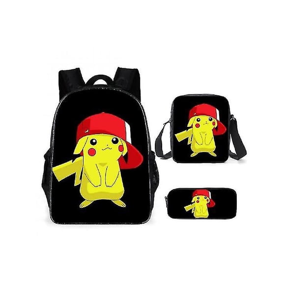 Nouveau pour Pokemon Sac à Dos Sac Bandoulière Sac à Dos Crayon pour Filles Cadeaux
