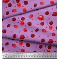 thumbnail image 2 of Soimoi Satin Silk Fabric Raspberry,Strawberry & Cherry Fruits Fabric Prints by Yard 42 Inch Wide, 2 of 3
