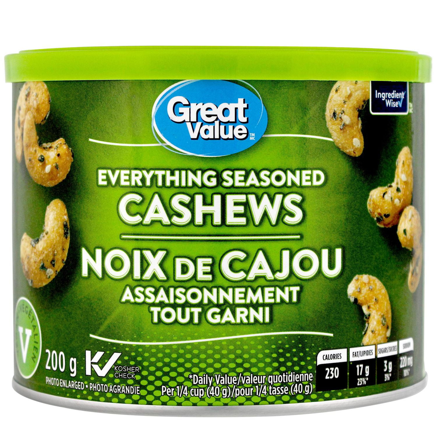 Great Value Everything Seasoned Cashews 200 G