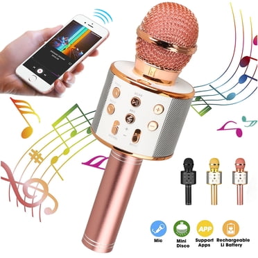 Machine de Karaoké Sans Fil Bluetooth, Machine de Karaoké Portative à Main Bluetooth Haut-Parleur Lecteur de Karaoké à Main pour Enfants Adultes Maison KTV Fête pour Fille Garçon