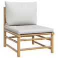 thumbnail image 3 of vidaXL 2 Piece Garden Lounge Set with Light Grey Cushions Bamboo, 3 of 5