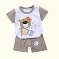thumbnail image 4 of EGNMCR Ensembles de Blouses et Chemises à Manches Courtes à Col Rond Tout-Petits Enfants Bébés Garçons Filles Mode Mignon Imprimé Chiot à Manches Courtes Tenue Décontractée Ensemble Fille, 4 of 4