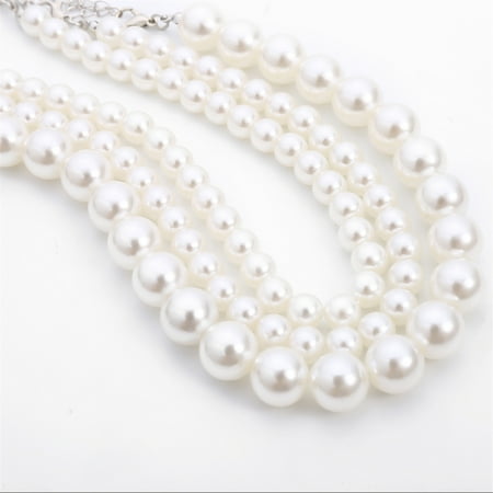 SIfdSeng Metal Alloy Romantic Pearl Necklace Inlaid Confession Lady Jewelry Gift