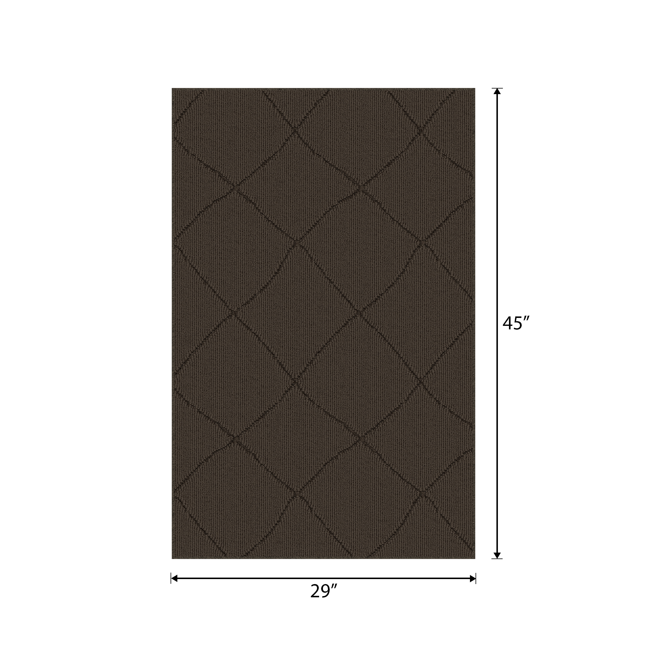 Mainstays tapis d’appoint intérieur moderne géométrique brun foncé, Touffeté à la machine, 29 po x 45 po , lavable à la machine, endos antidérapant