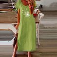 thumbnail image 2 of Pompotops Womens Beach Pullover Boho Sundress Short Sleeve Loose Long Dress, 2 of 5