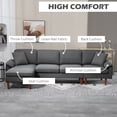 thumbnail image 4 of HOMCOM Changeable Sectional Sofa with Changeable Chaise Lounge, Inflatable, Dark Grey, 4 of 10