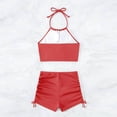 thumbnail image 5 of Cameland Women Solid-Color Split Body Sexy Backless Bikini Swimsuit Set, 5 of 5