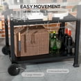 thumbnail image 4 of Outsunny 3-Shelf Stainless Steel Outdoor Grill Cart w/ Side Table Wheels, 4 of 10