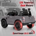 thumbnail image 4 of Licensed Ford Ranger Ride on Car for Kids by OLAKIDS, 12V Electric Vehicle with Remote Control, Toddlers Battery Powered Toy Gift with 2 Speeds, Wheels Suspension, Storage Space, Bluetooth USB, 4 of 9
