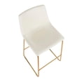 thumbnail image 4 of Heavenly Collection PU Stool, Counter PU Stool, Modern Stool with Gold Legs, Kitchen Stool, Restaurant Stool, Island Stool, with Footrest - Set 2, 4 of 7