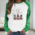 thumbnail image 2 of RKSTN Chandail pour Femmes de Noël à Col Rond, Chandail Imprimé du Père Noël, Manches Longues, Blouse Régulière à Empiècements, 2 of 5