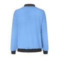 thumbnail image 5 of Womens Fashion Jacket Casual Stand Collar Zip Up Lightweight Coat Fall Color Block Jackets with Pockets Light Blue XXXXL, 5 of 5