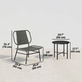 thumbnail image 3 of Outsunny 3 Piece Wicker Patio Furniture Bistro Set with Steel Table, Grey, 3 of 10