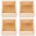 thumbnail image 1 of 4Pcs Wooden Boxes Lidless Wooden Boxes Tabletop Wood Boxes Small Square Wooden Boxes, 1 of 9