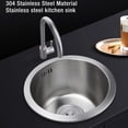 thumbnail image 3 of Undermount Kitchen Sink, Stainless Steel Undermount Kitchen Bar Sink with Strainer, 42cm Outer Diameter Single Bowl Kitchen Sink, Small Kitchen Sink  for Kitchen Bar RV, 3 of 7