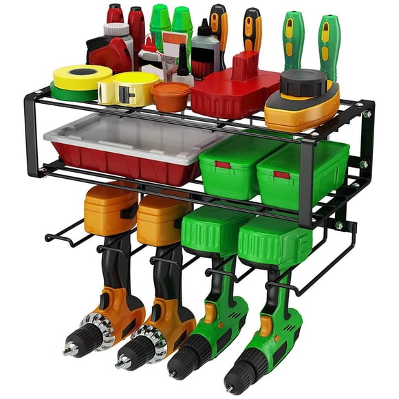 MesaSe Power Tool Organizer Electric Drill Storage Rack Wall Mount Garage Tool Organizers Heavy Duty Tool Holder Rack 130lb Weight Limit Suitable for Garage Home Workshop