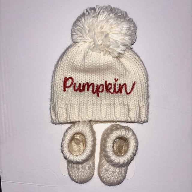 So Dorable Ensemble bonnet citrouille et chaussons en tricot