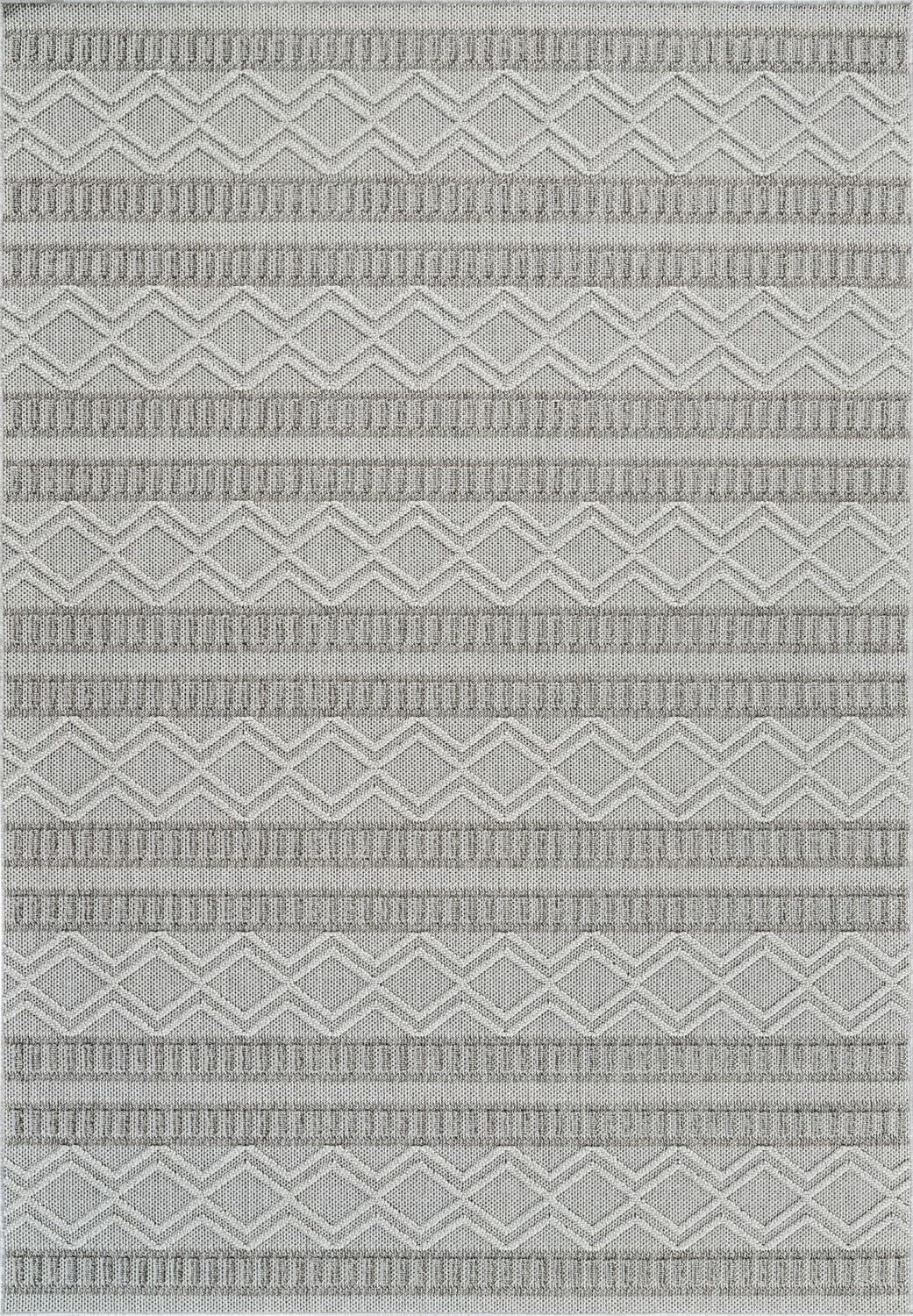 Rug Branch Hogar Abstract Indoor Outdoor Area Rug, Grey Beige, Modern - Living Room, Bedroom, Dining and Kitchen