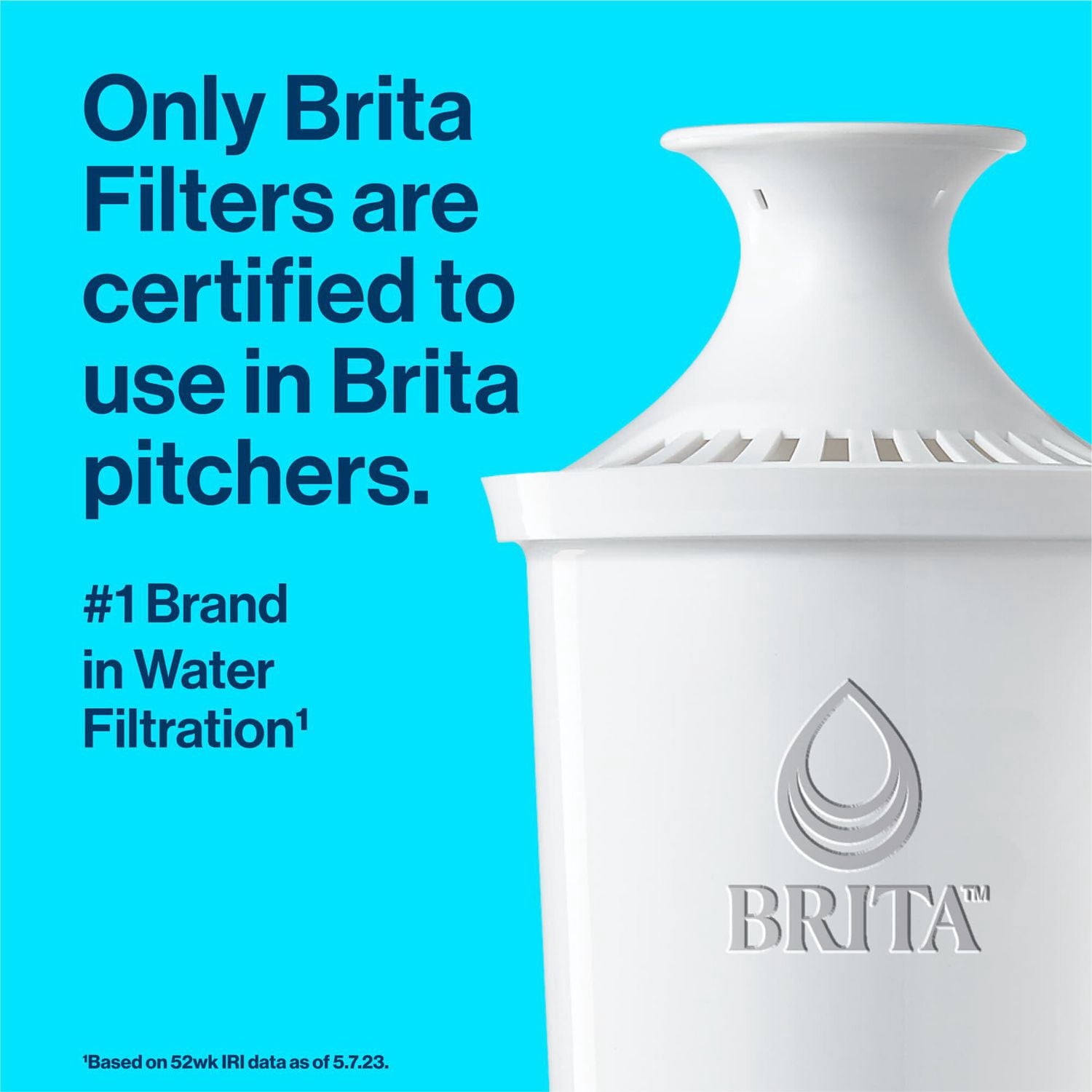 Filtre de rechange Brita standard, réduit les contaminants tout en conservant les minéraux sains, certifié par la WQA pour la réduction du chlore afin d’améliorer le goût de l’eau, fabriqué sans BPA