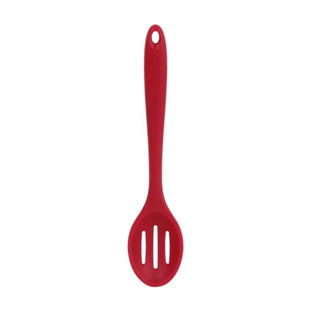 Silicone Kitchen Ladle Spoon with Strainer - Long Handle Soup Skimmer with Hook - Heat Resistant Nonstick Cooking Utensil for Ramen Noodles Rice Pasta - Dishwasher Safe Slotted Serving Spoon