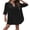 Noir, variante sur WIFORNT Robe de Plage pour Femme, Robe de Plage d'Été à Col en V, Couleur Unie