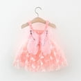 thumbnail image 1 of EGNMCR Robe Sans Manches Col Rond pour Tout-Petits Enfants Filles Mignonne Été Maille Couleur Unie Imprimé Nœud Bretelles Robe Jupe Robe Fille, 1 of 9