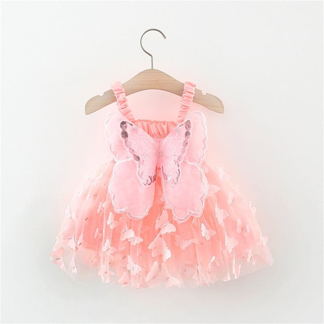 EGNMCR Robe Sans Manches Col Rond pour Tout-Petits Enfants Filles Mignonne Été Maille Couleur Unie Imprimé Nœud Bretelles Robe Jupe Robe Fille