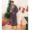 thumbnail image 2 of VULCANODON Mens Robe Big and Tall with Hood,Full Length Plush Robe for Men Long Fleece Bathrobe, 2 of 4
