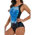 thumbnail image 4 of Charmo Women's One Piece Swimsuit Athletic Bathing Suit Racerback Training Swimwear, 4 of 5