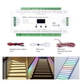 thumbnail image 2 of ES32 Single Color 2CH Pixel RGB SPI LED Strip Dimmer 8-32 Steps Stairway Light 32CH Stair LED Light PIR Motion Sensor Controller, 2 of 7
