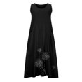 thumbnail image 5 of RKSTN Robes d'Été pour Femmes Décontractées en Coton et Lin à Col Rond Sans Manches Robes de Plage Amples Grande Taille à Imprimé Floral Évasées Maxi, 5 of 5