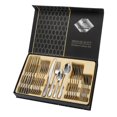 thumbnail image 1 of 24 PCS Cutlery Set Shiny Gold with Hexagon Handle Forged Stainless Steel For Home Hotel Use Service for 6, 1 of 6