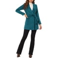 thumbnail image 2 of INSPIRE CHIC Trench-Coat Long à Col Châle Ceinturé pour Femmes Turquoise m, 2 of 6
