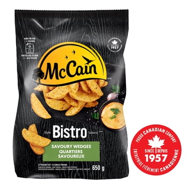 Quartiers savoureux Style Bistro McCainᴹᴰ, Fabriqué au Canada à partir d'ingrédients canadiens et importés 650g
