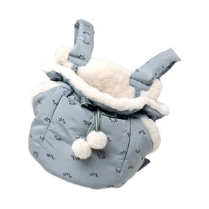 Wweixi Poignée de poitrine en peluche chaude sac de transport de chiens de chat sac à dos Cage sacs de animaux de compagnie bleu
