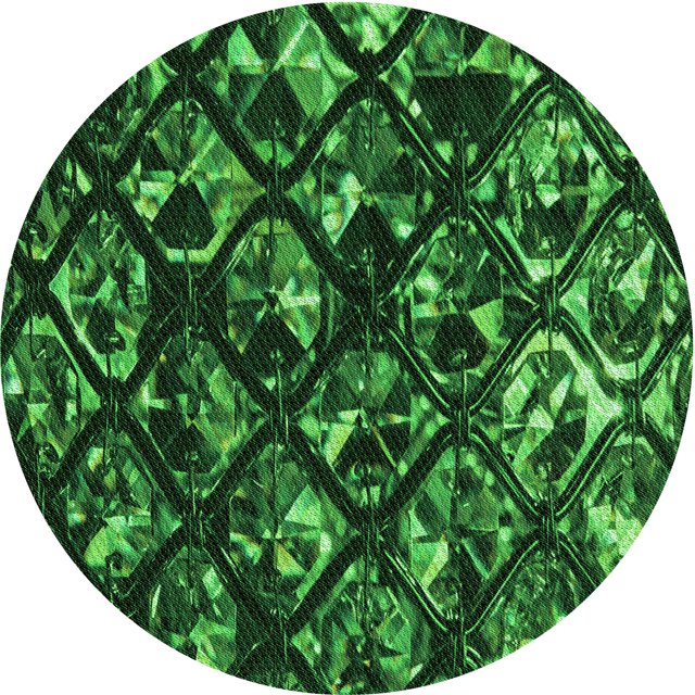 Ahgly Company Tapis Rond Lavable en Machine Intérieur Transitionnel Vert Forêt Foncé, 3 Pieds Rond